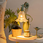 Melt Scented Wax Table Lamp in Vintage Green with Clear Glass Shade