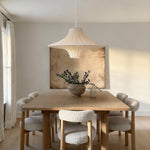 Silk Ambient Pendant Light with Adjustable Drop, Modern Japanese Style Ceiling Lamp