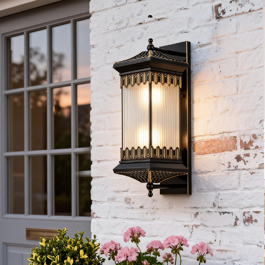 Aurelia Outdoor Wall Sconce in Copper and Glass