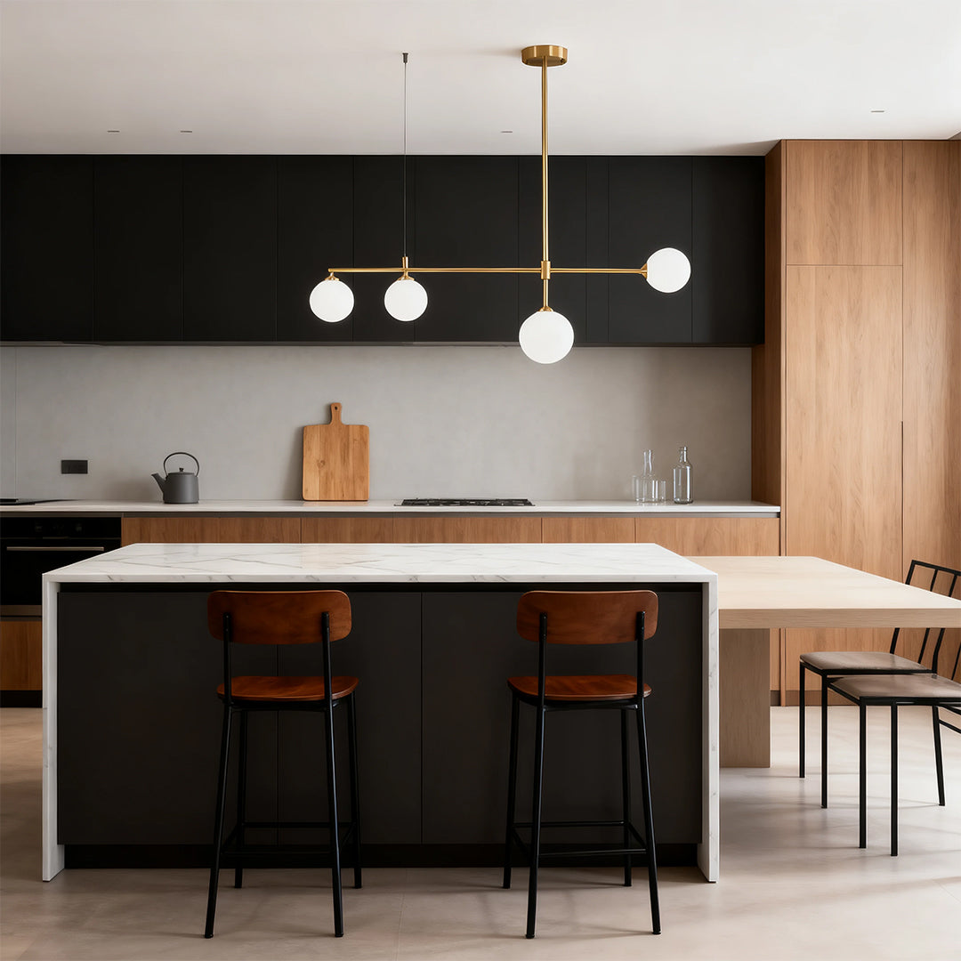 Bubble Glass Pendant Light in Brass for Modern Dining and Kitchen Island