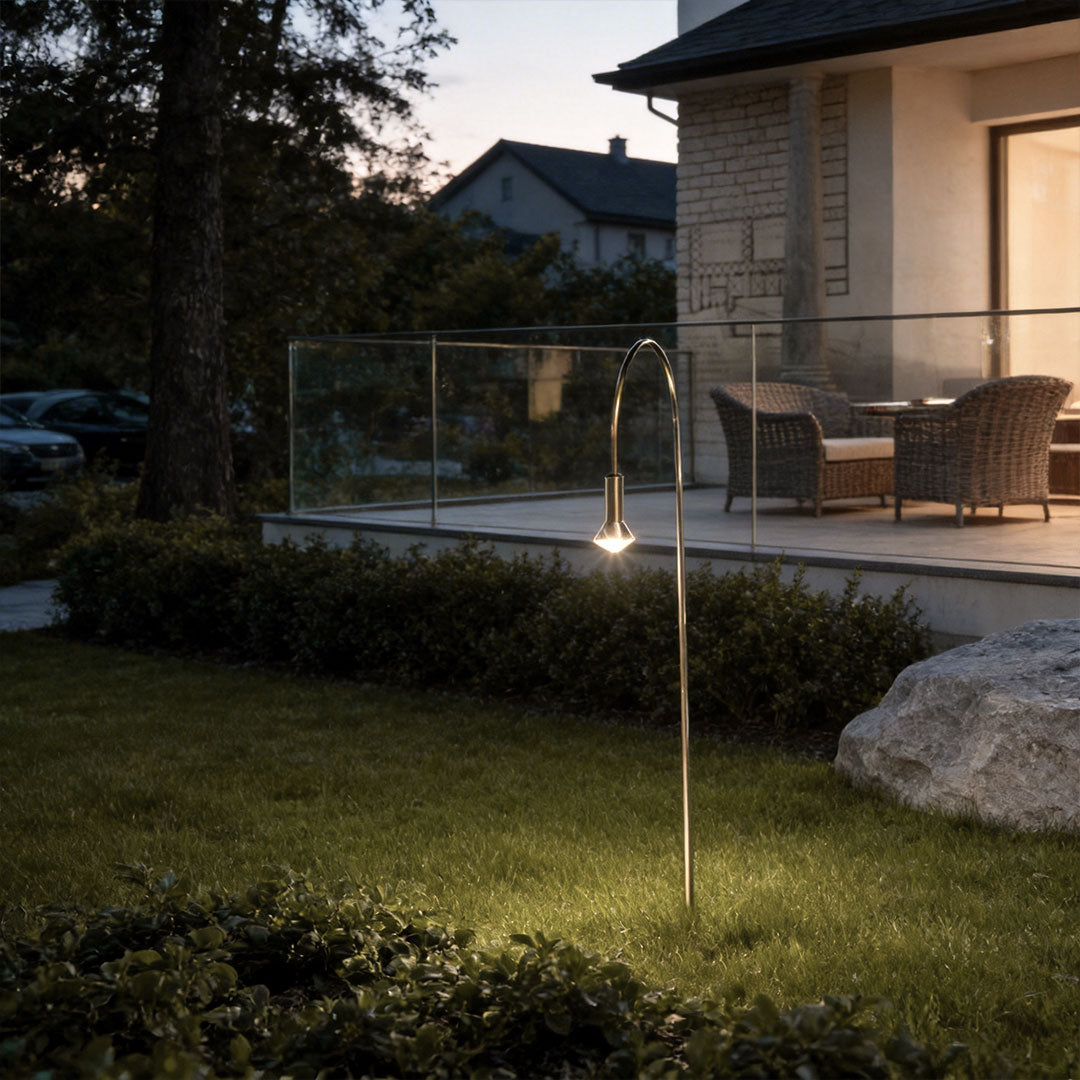 Modern LED Garden Path Lights in Gold Aluminum for Outdoor Landscapes