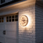 Lunar Faux Marble Outdoor LED Wall Sconce, Warm White 3000K, IP54 Waterproof