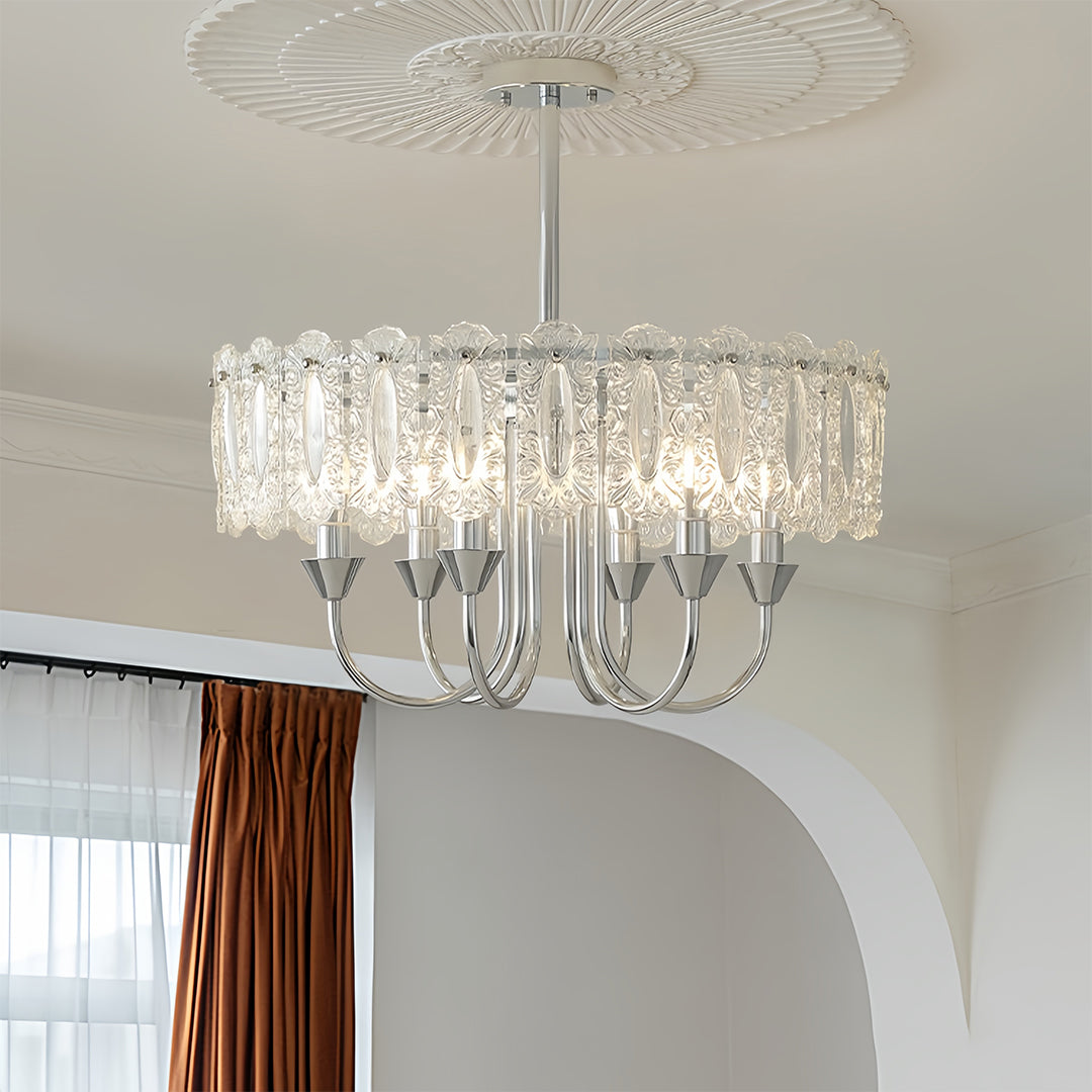 Aurelia Chrome Iron Chandelier — French-Inspired Island Pendant Light
