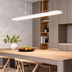Modern Oval LED Pendant Light in Black, White, or Coffee