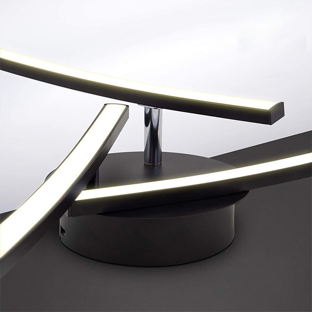 Aurelia Three-Arc LED Semi Flush Mount Ceiling Light in Black