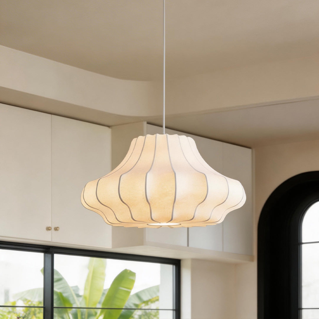 Silk Pendant Light – Japanese Vintage Minimalist Ceiling Lamp