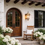 Solid Copper Vintage Outdoor Wall Sconce with Clear Glass Shade
