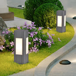 Industrial Square Path Light – Black Die-Cast Aluminum Bollard for Garden Walkways
