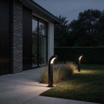 Curved LED Path Light in Black for Modern Landscape Illumination