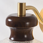 South Seas Brass Wall Sconce with White Wax Wood and Glass Shade