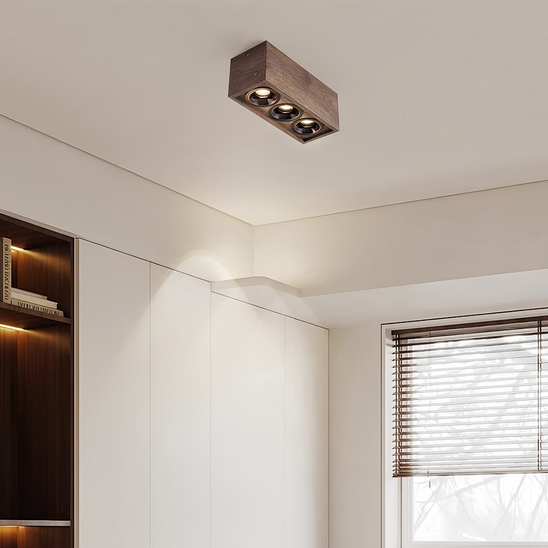Walnut Multi-Head LED Recessed Downlights for Modern Interiors