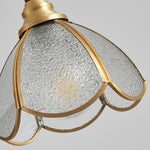 Ripple Glass Pendant Light in Copper Finish with Adjustable Hanging