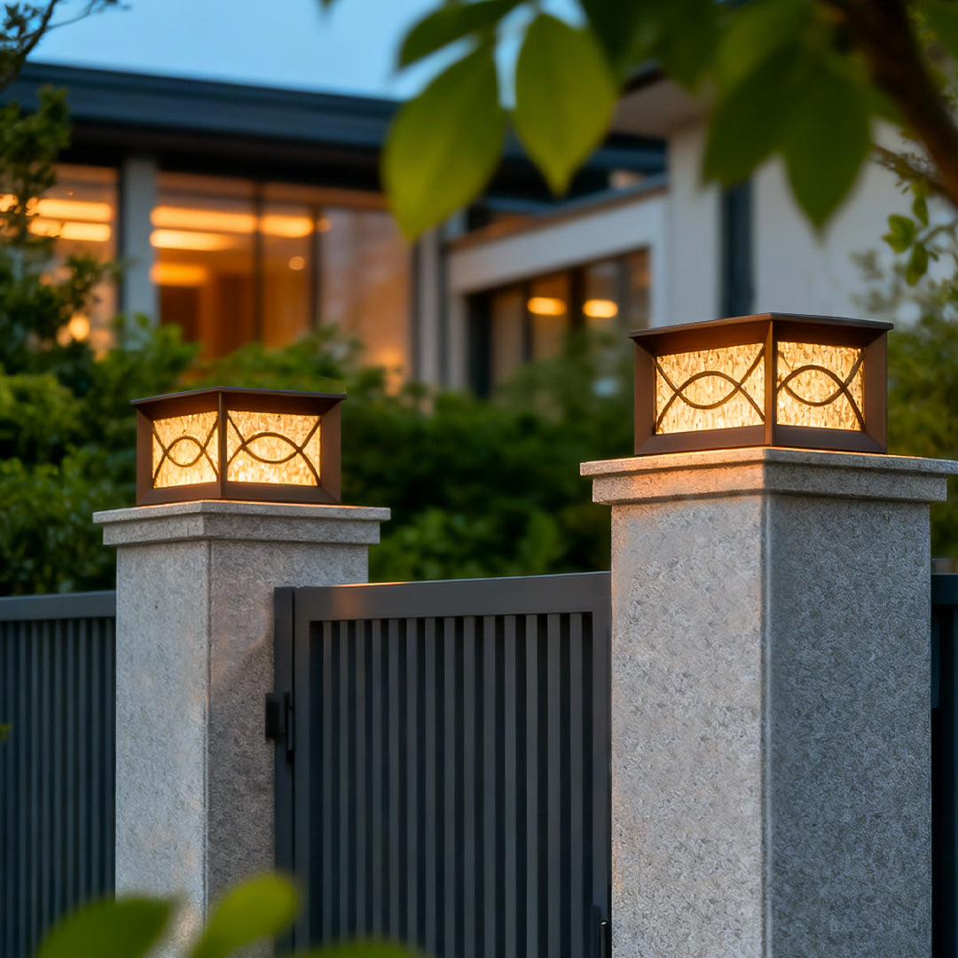 Aria Outdoor Pillar Light – Modern Aluminum Fence Post Lantern