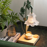 Melt Scented Wax Table Lamp in Vintage Green with Clear Glass Shade