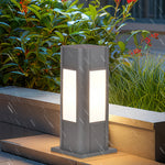 Industrial Square Path Light – Black Die-Cast Aluminum Bollard for Garden Walkways