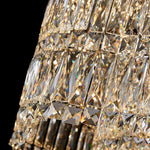 Modern Crystal Chandelier with LED Lighting, Stainless Steel Frame, Dimmable