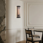 Aurelia Semi-Circular Glass Rod Wall Sconce in Matte Black