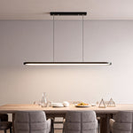Modern Oval LED Pendant Light in Black, White, or Coffee