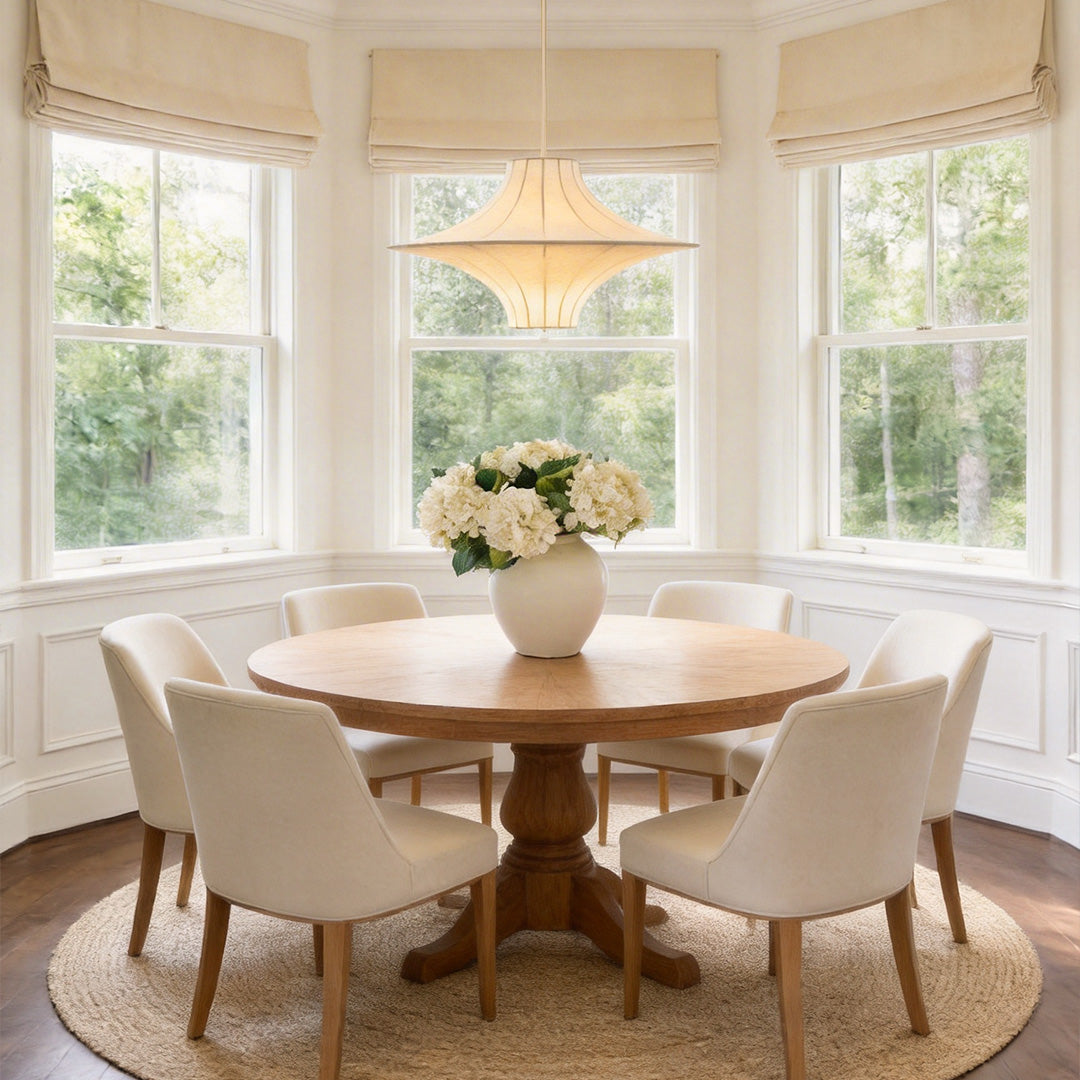 Silk Ambient Pendant Light with Adjustable Drop, Modern Japanese Style Ceiling Lamp