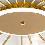 Lumière Flush Mount Ceiling Light in Glass and Iron, Modern Sputnik Design