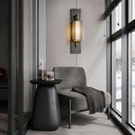 Aurelia Black Brass Wall Sconce with Marble Accent – Modern Retro LED Lighting