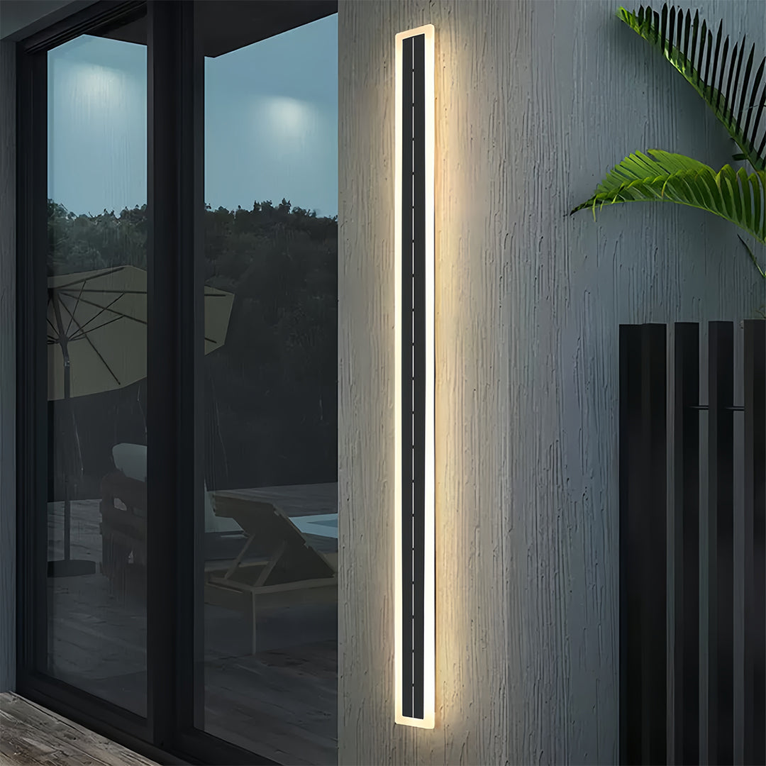 Aria Linear Outdoor Wall Light – Modern Solar-Powered Architectural Sconce
