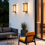 Modern Outdoor Wall Sconce with Ribbed or Frosted Glass, IP55 Waterproof