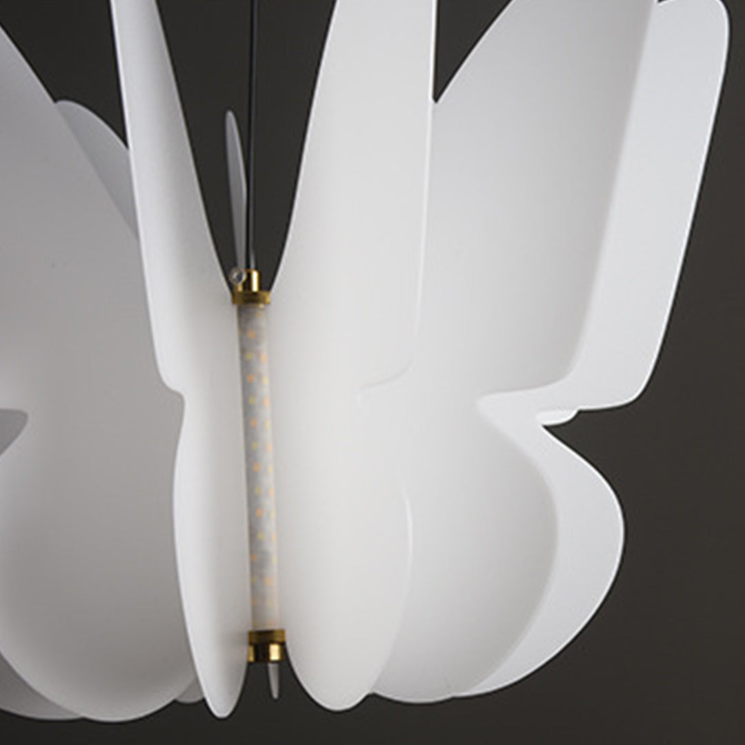 Nordic White Pendant Light with PE Shade and LED Warm Glow