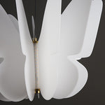 Nordic White Pendant Light with PE Shade and LED Warm Glow