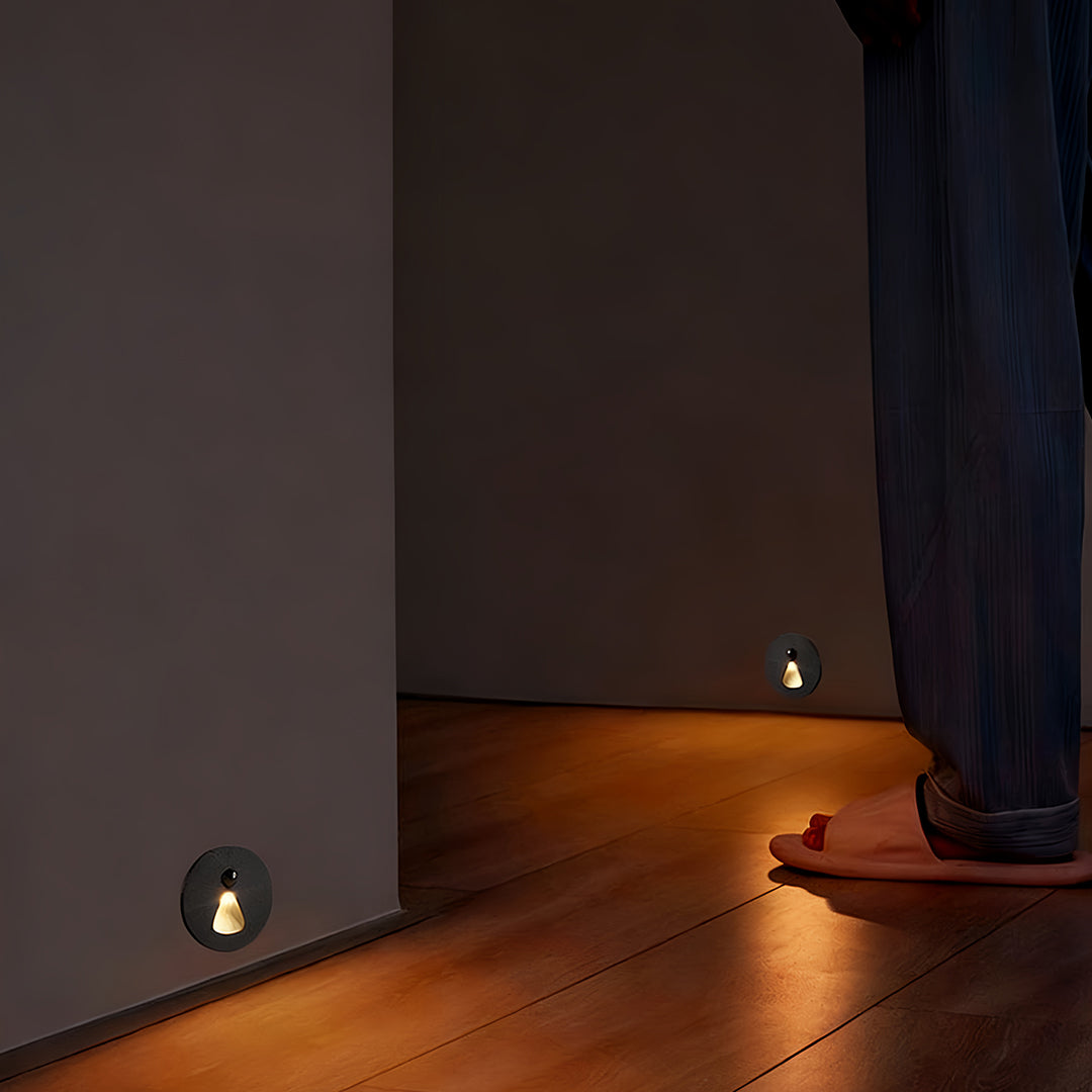Round Flush Mount LED Step Light with Motion Sensor for Modern Staircases