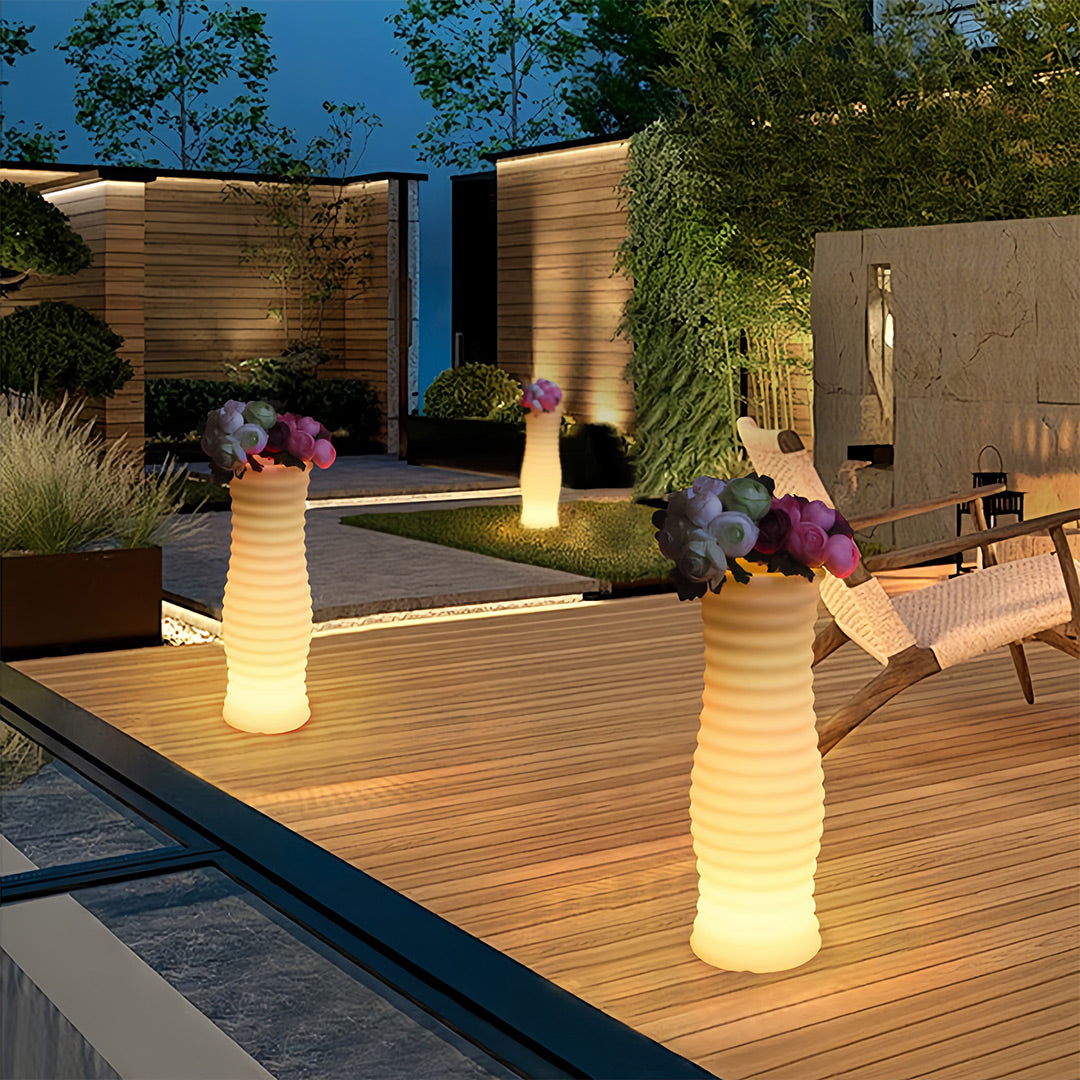 Nordic Illuminated Planter with Integrated LED Ambient Glow