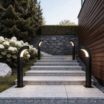 Curved LED Path Light in Black for Modern Landscape Illumination