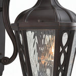 Vintage Outdoor Wall Sconce with Clear Glass Shade in Sand Black Aluminum