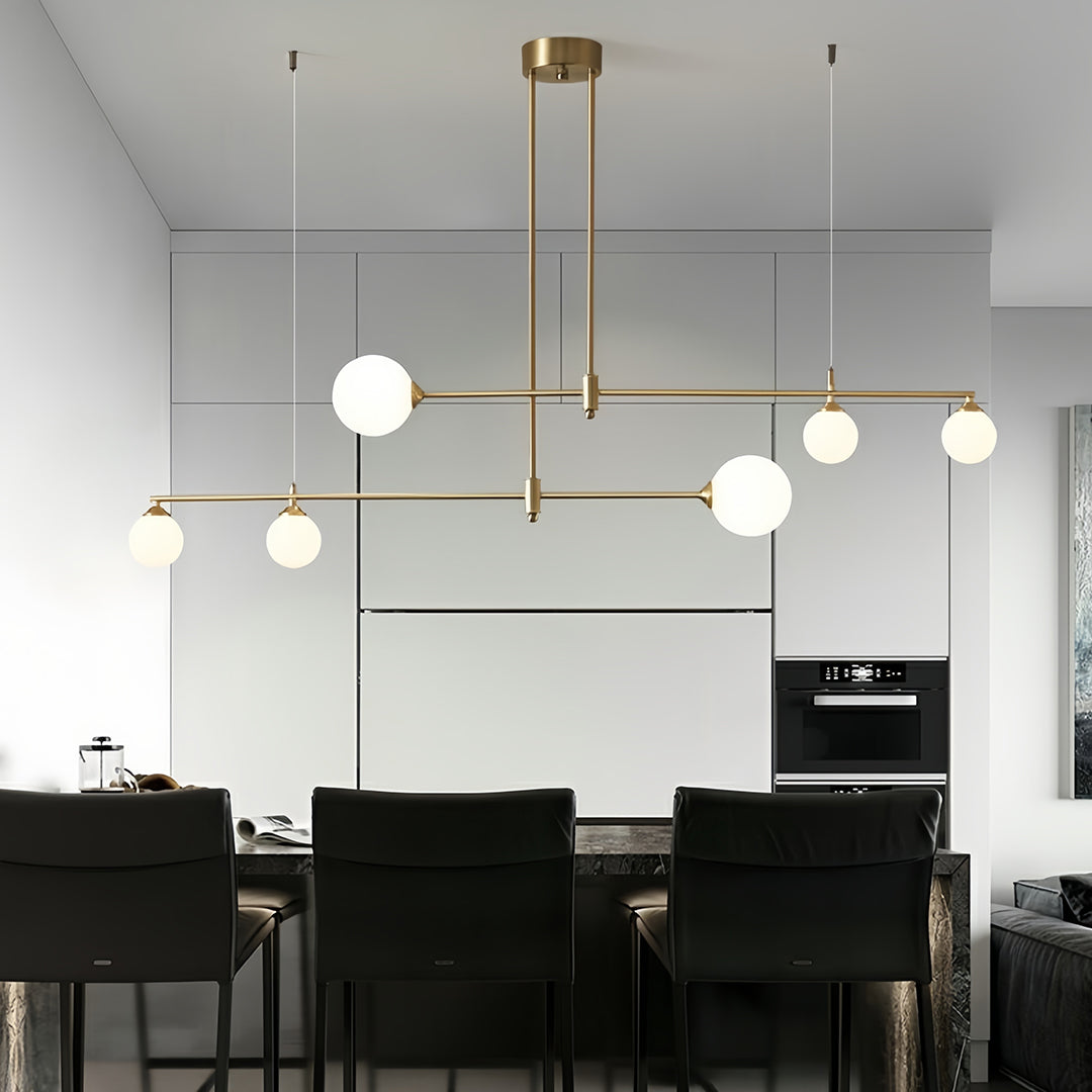 Bubble Glass Pendant Light in Brass for Modern Dining and Kitchen Island
