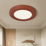 French Retro Flush Mount Ceiling Light with Carved Resin and Acrylic Shade