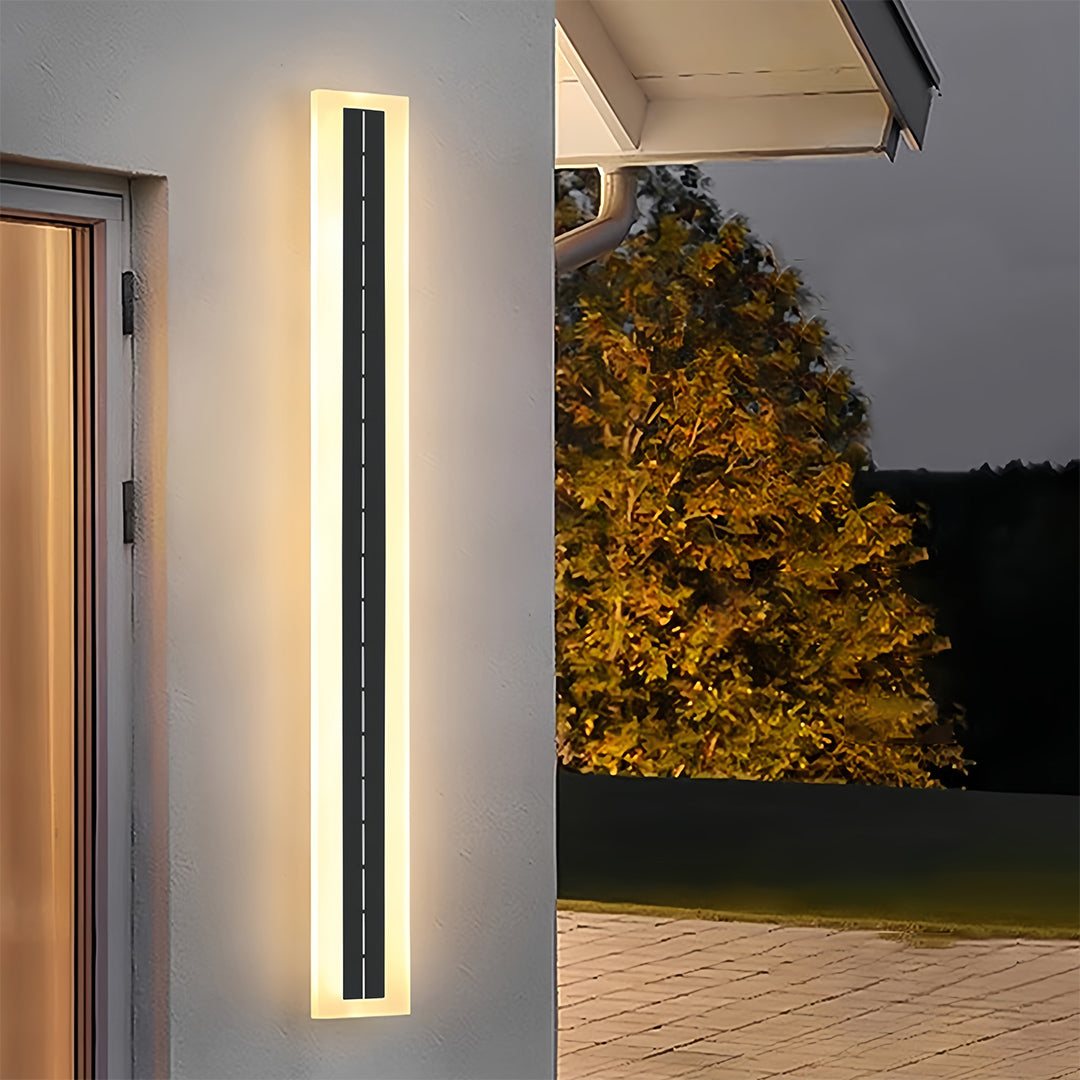 Aria Linear Outdoor Wall Light – Modern Solar-Powered Architectural Sconce