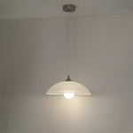 Ripple Glass Pendant Light in Matte White Iron Frame
