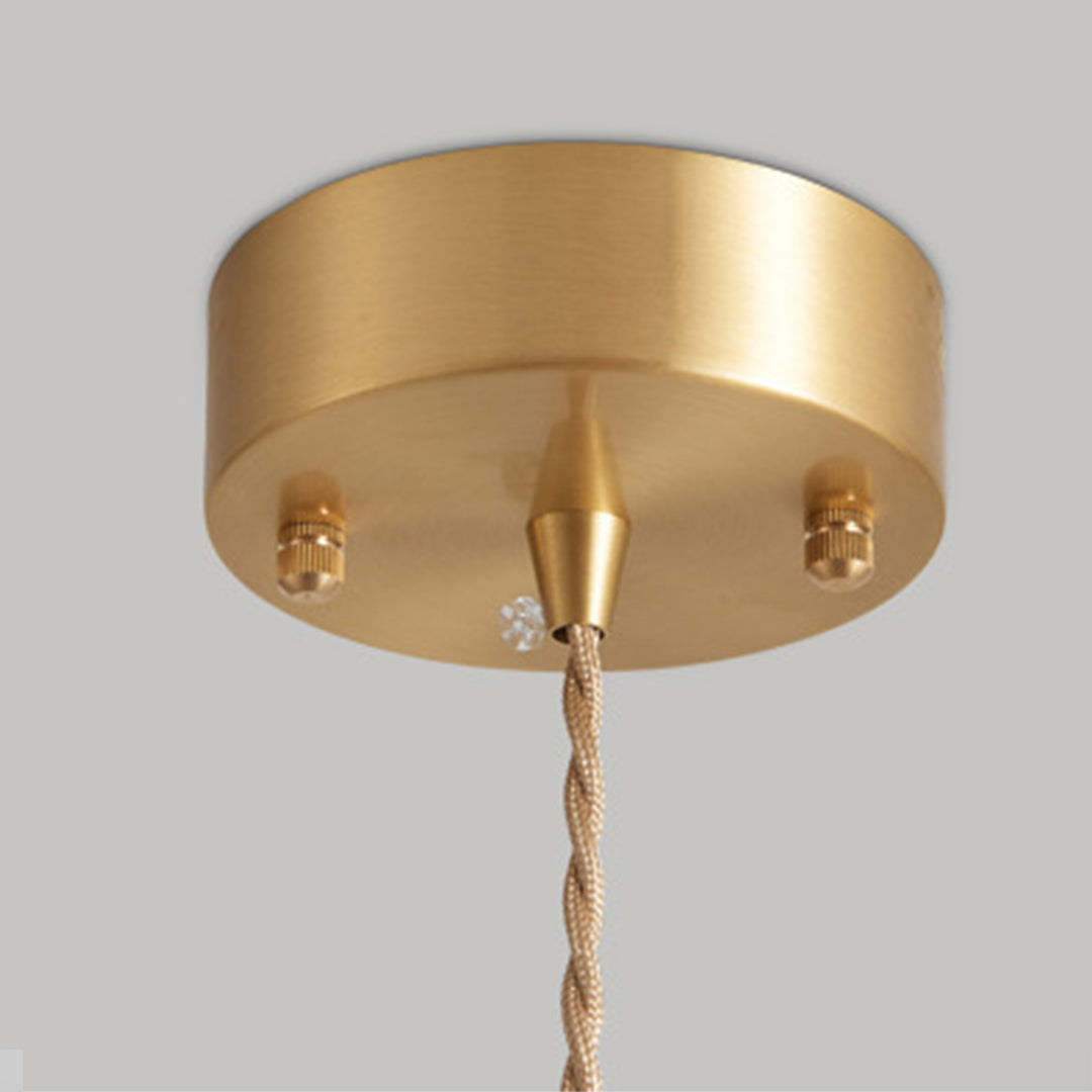Ripple Glass Pendant Light in Copper Finish with Adjustable Hanging