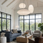 French Silk LED Pendant Light with Adjustable Cord for Modern Interiors