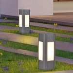 Industrial Square Path Light – Black Die-Cast Aluminum Bollard for Garden Walkways