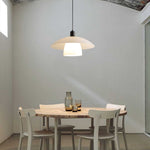 Opal Glass Pendant Light Wabi-Sabi Minimalist Hanging Lamp for Dining Room