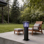 Solar Bollard Light with Mosquito Repellent, Modern Outdoor Pathway Lamp
