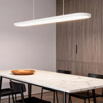 Modern Oval LED Pendant Light in Black, White, or Coffee