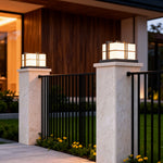 Modern Pillar Light Outdoor Stainless Steel Marble Courtyard Lamp