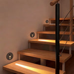 Round Flush Mount LED Step Light with Motion Sensor for Modern Staircases