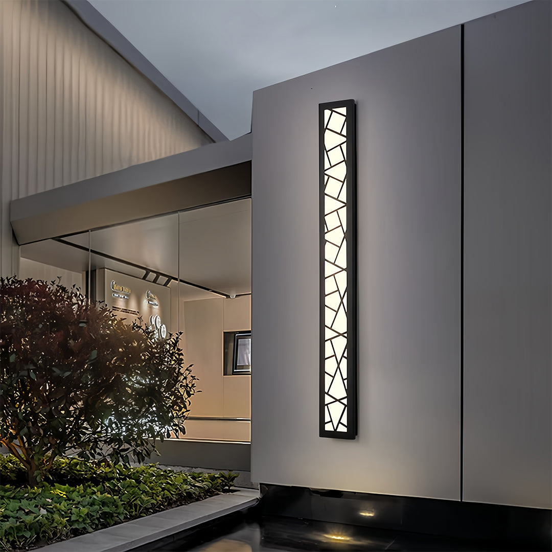Linear Outdoor Wall Light in Black with Integrated LED, Weatherproof Minimalist Design