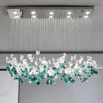 Artisan Beaded Glass Linear Chandelier for Kitchen Island