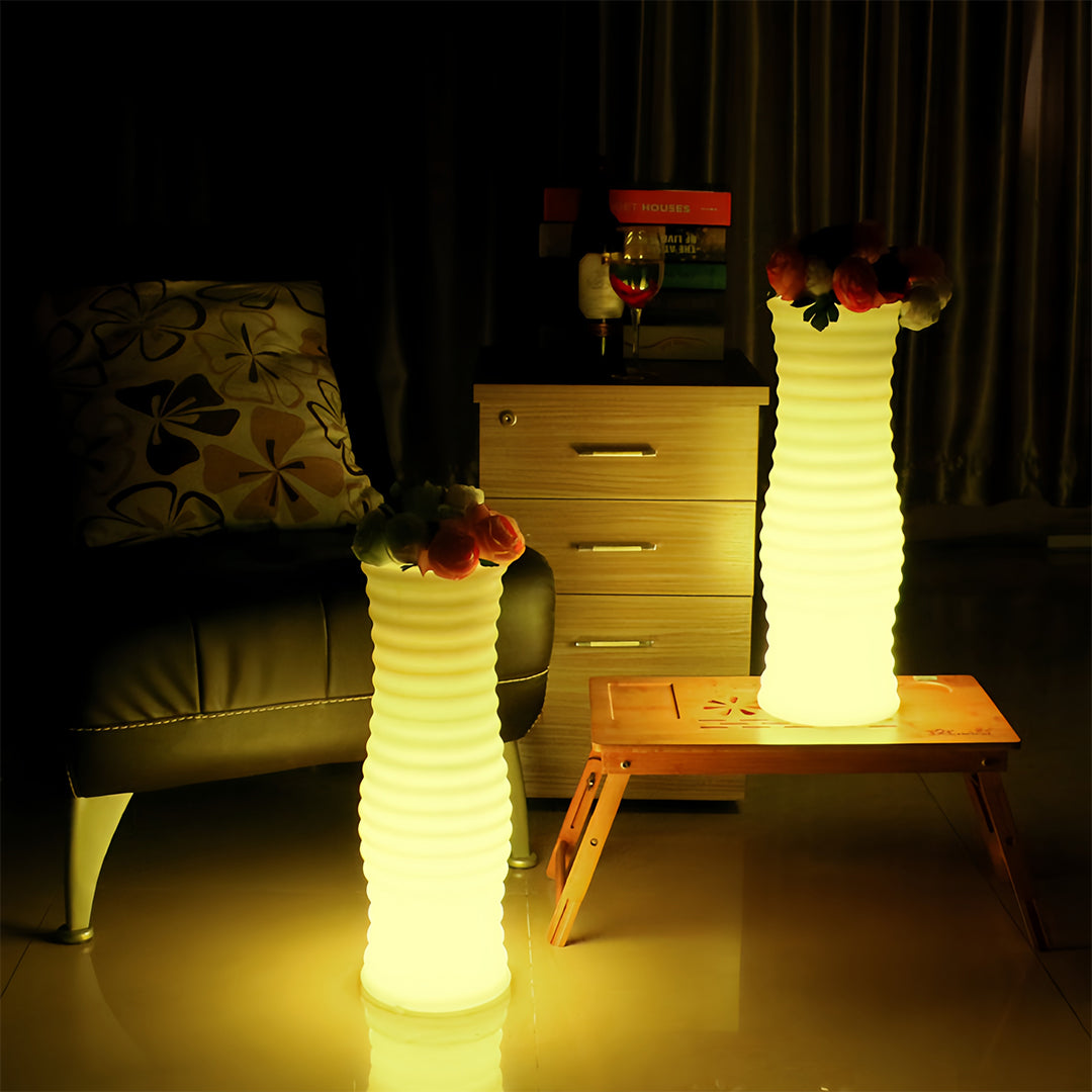 Nordic Illuminated Planter with Integrated LED Ambient Glow