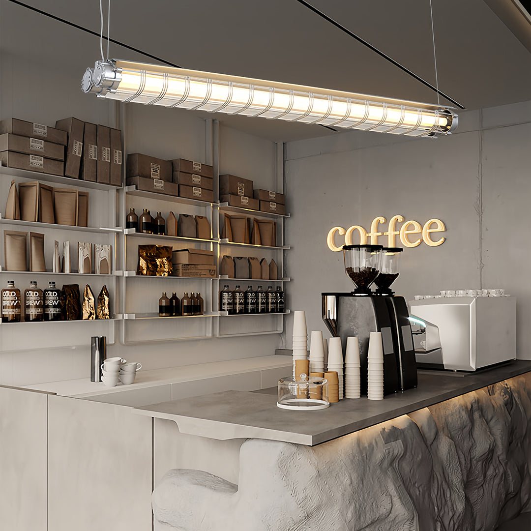 Linear LED Pendant Light with Vintage Industrial Design
