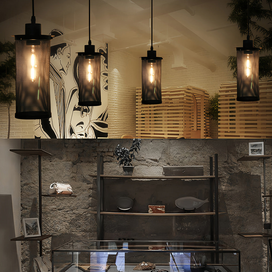 Industrial Iron Pendant Light with Three E27 Bulbs, Adjustable Chain